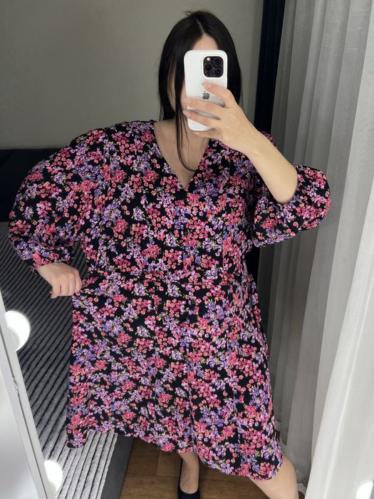 22 розмір батал 54 56 сукня 100% віскоза плаття платье з рукавом