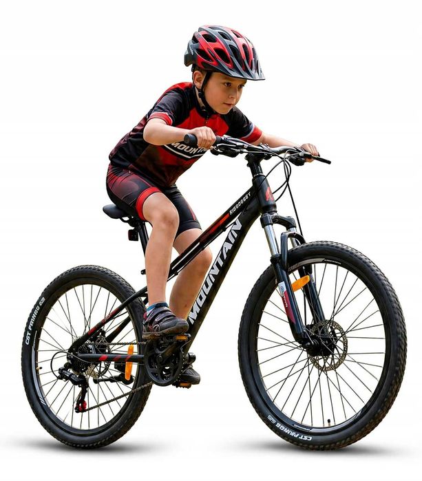 ROWER GÓRSKI MTB 24 CALI na komunie amortyzajca HAMULCE TARCZOWE 130-145cm