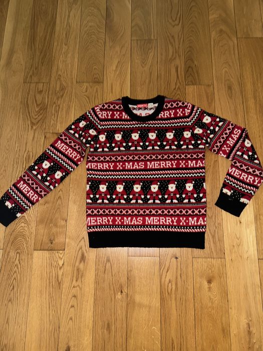 Sweter dziecięcy, świąteczny wzór, r.134/140