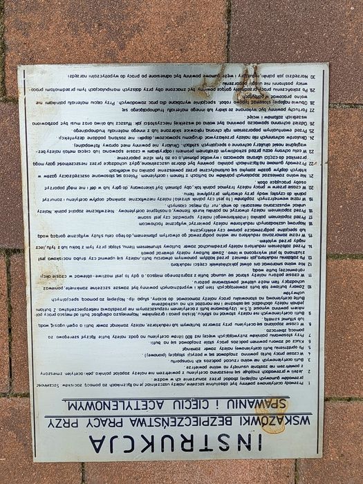 Tablica z okresu PRL-u BHP spawanie i cięcie acytylenem