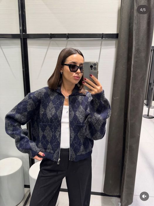 Бомбер Zara S M трикотажний бомбер