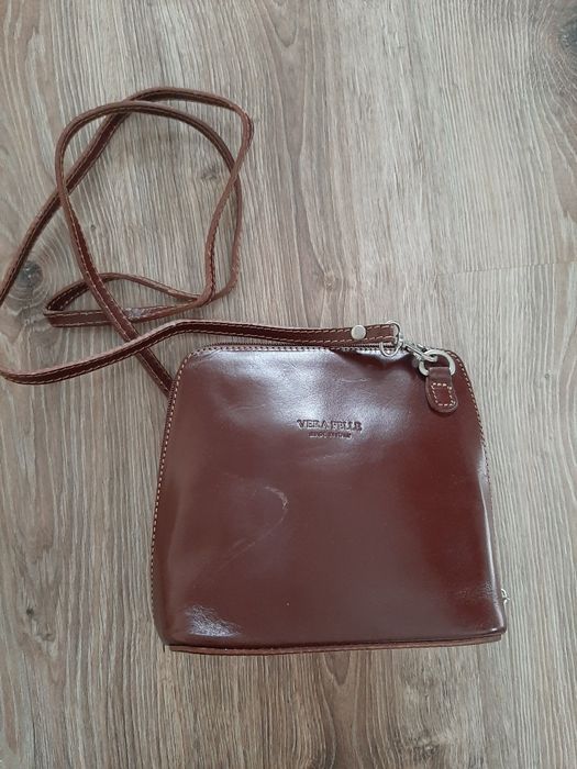 Torebka listonoszka brązowa Vera Pelle