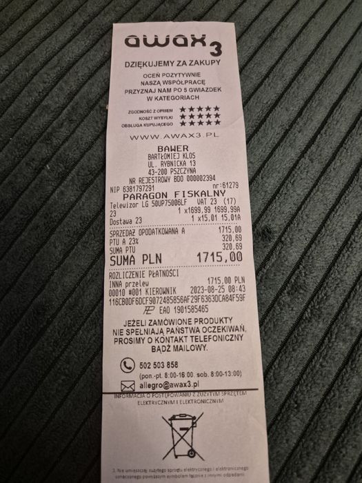 Telewizor LG 50 Cali 4K UHD Legionowo