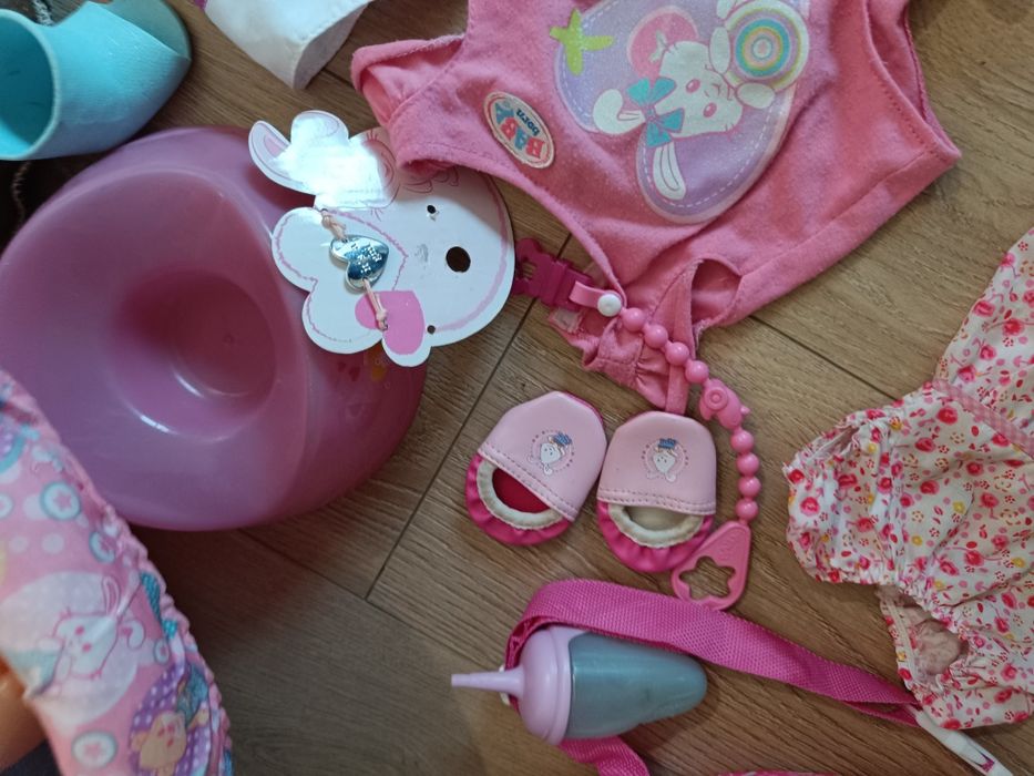 Lalka Baby Born z akcesoriami, wózek, wanienka,  nosidło, nocnik