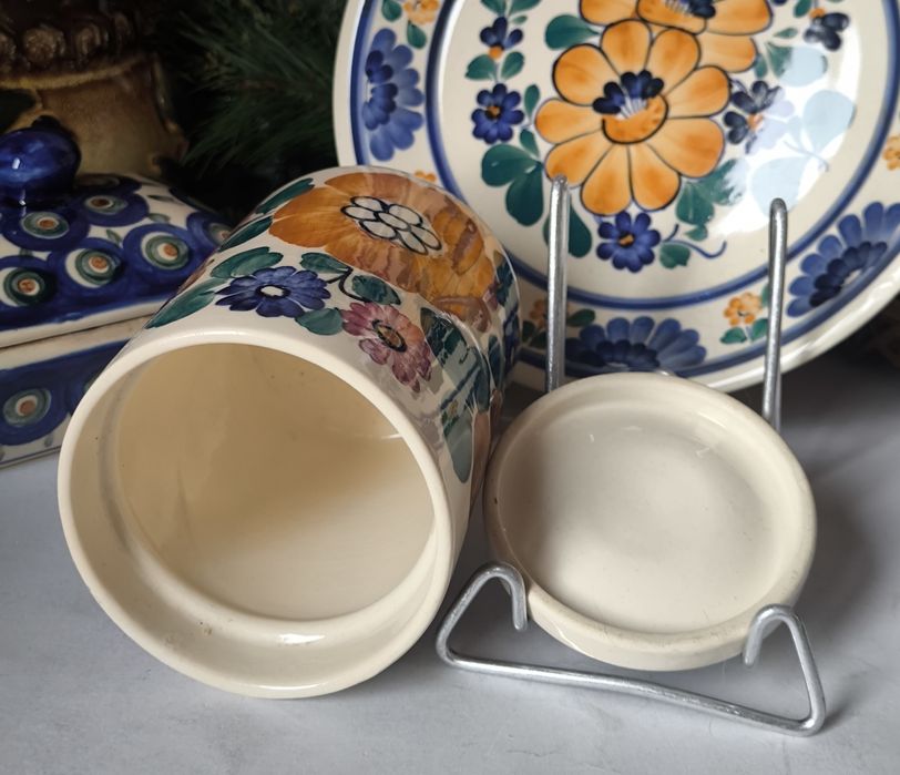 Pojemnik piękny stary fajans Włocławek