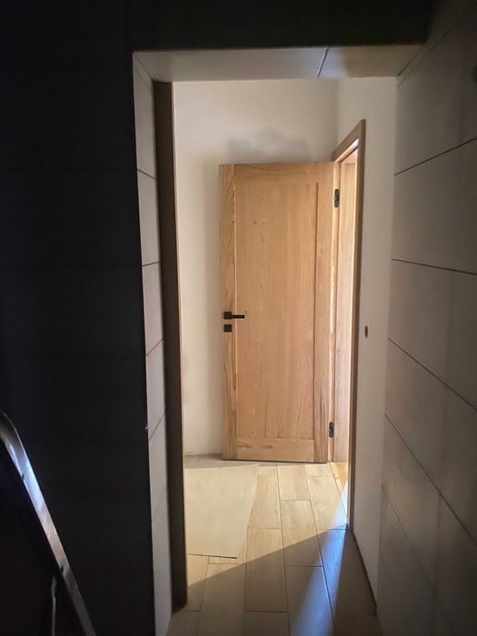 Drzwi drewniane bezprzylgowe dębowe pełne - transport + montaż c