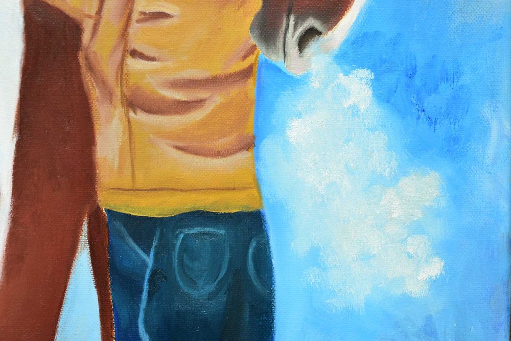 Quadro - Pintura a Óleo Original "Abraço Quentinho"