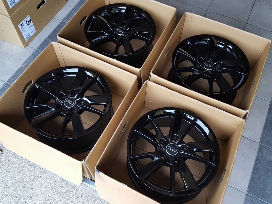 Alufelgi 16 5x112 Audi A3 A4 A6 Q2 Q3 8W0 Seat Leon Ateca Toledo Exeo Altea Nowe Oryginalne Czarne ! 741#