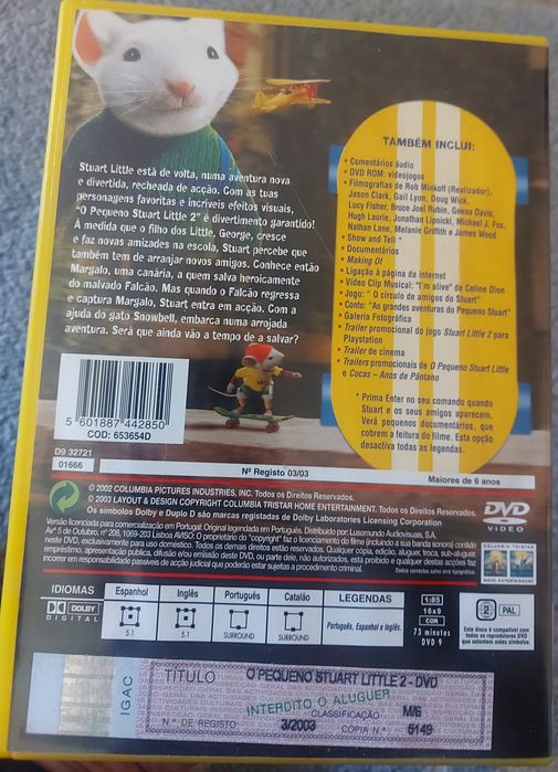 DVD O Pequeno Stuart Little 2