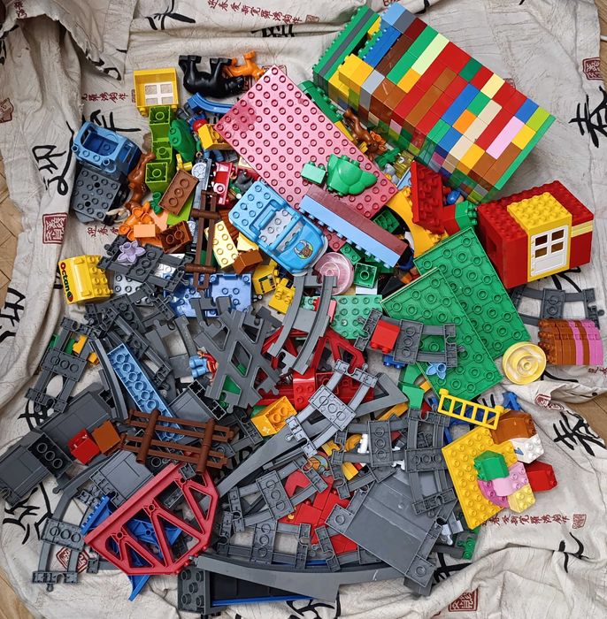 Лего дупло багато залізна дорога міст будівельний кран тварини блоки