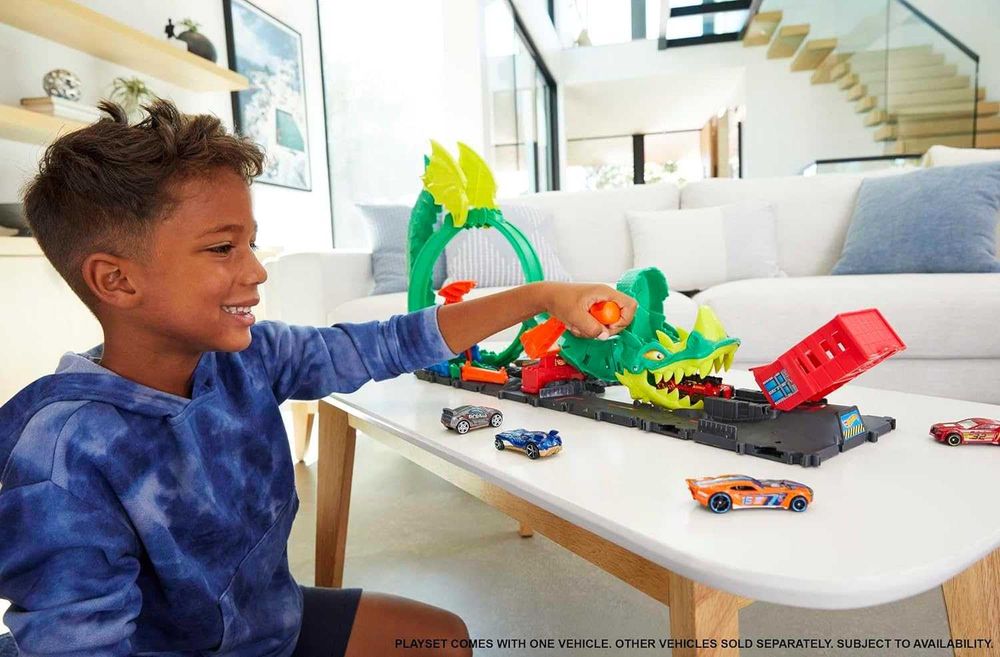 ОРИГИНАЛ! Трек Хот Вилс Огненный дракон Hot Wheels City Dragon Drive