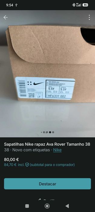Sapatilha Nike Ava Rover Tamanho 38 nova