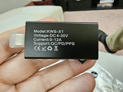 Testador USB-C PD 4V–30V 12A | Medição, Trigger PD, Ripple