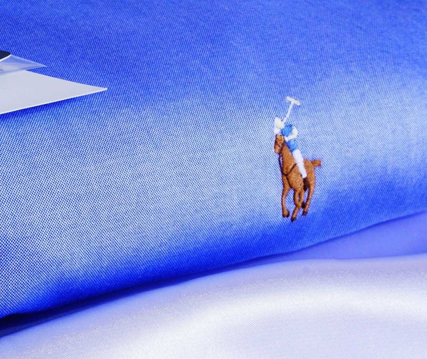 Koszula Polo Ralph Lauren L 42 Imperial semi-shiny stretch niebieska