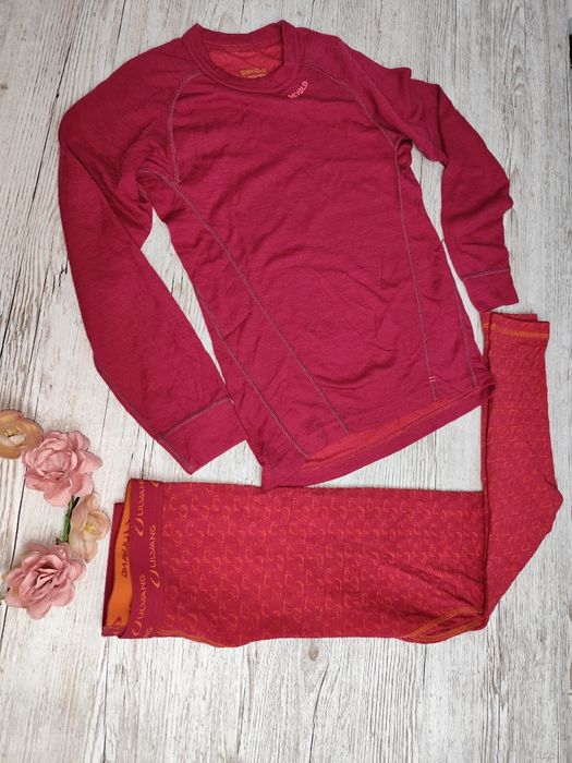Zestaw bielizny termoaktywnej leginsy termiczna 152 cm wełna merino
