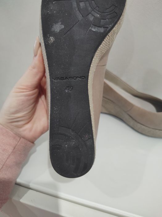 Vagabond buty półbuty na koturnie skóra naturalna