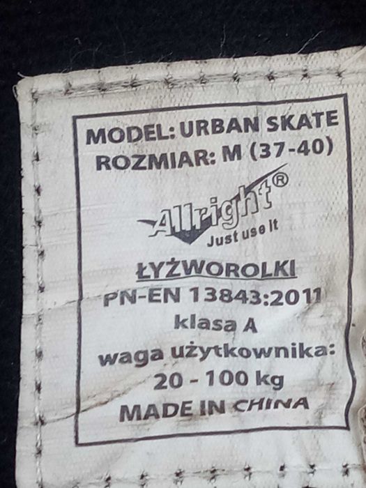 Rolki regulowane 37-40 Allright