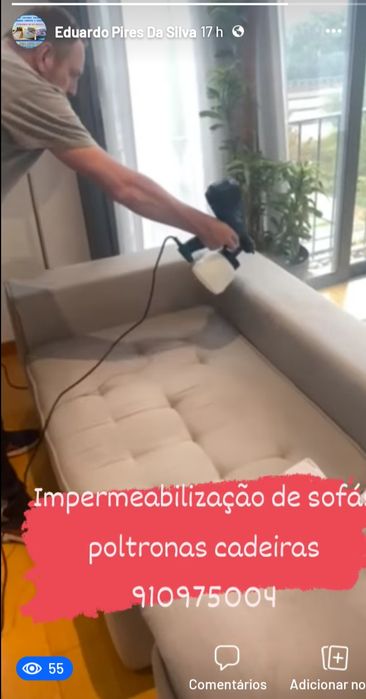 Limpeza e impermeabilização de sofás poltronas cadeiras e colchões