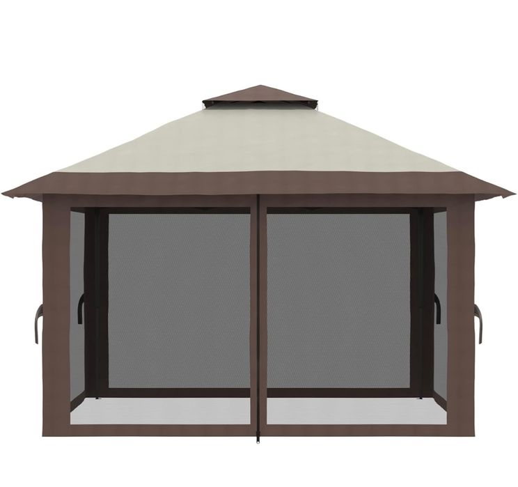 NOVO - Tenda Dobrável 4x4mts cor bege/castanho