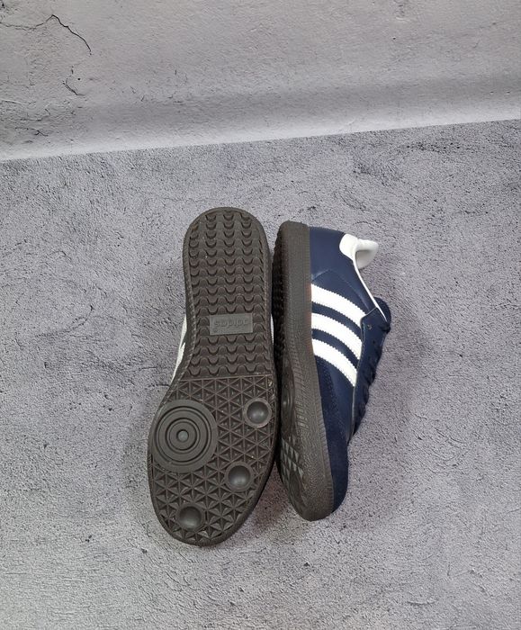 Кроссовки Adidas Originals Samba OG Navy Blue женские кеды кожаные