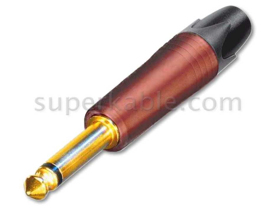 SK JC-31345 - Złącze JACK 6,3mm 1/4" TS mono wtyk (miedziane)