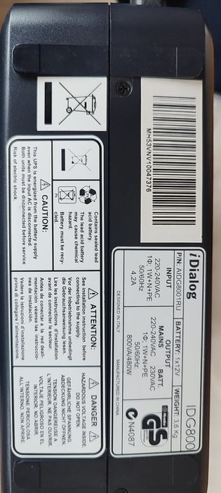 UPS Riello iDialog 800 (800VA / 480W) – Proteção para PC/Servidor