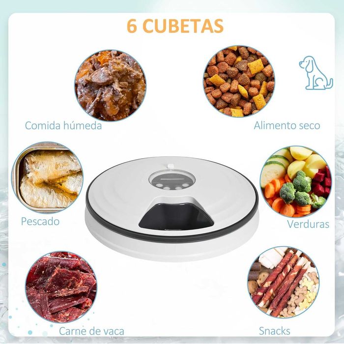 PORTES GRÁTIS - Alimentador automático para gato e cão 4 refeições/dia