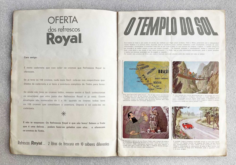 Caderneta Completa ~ "TINTIN e o TEMPLO do SOL" ~ Royal 1970 ~ #RARA#