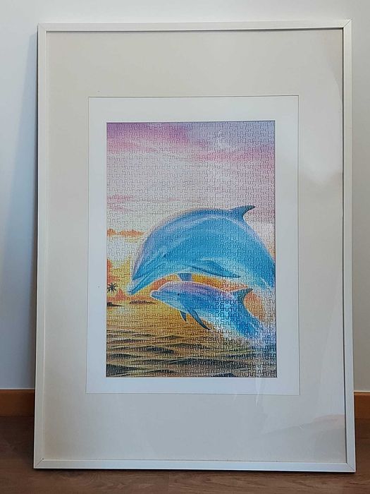 Moldura em Puzzle de Baleias e de Golfinhos