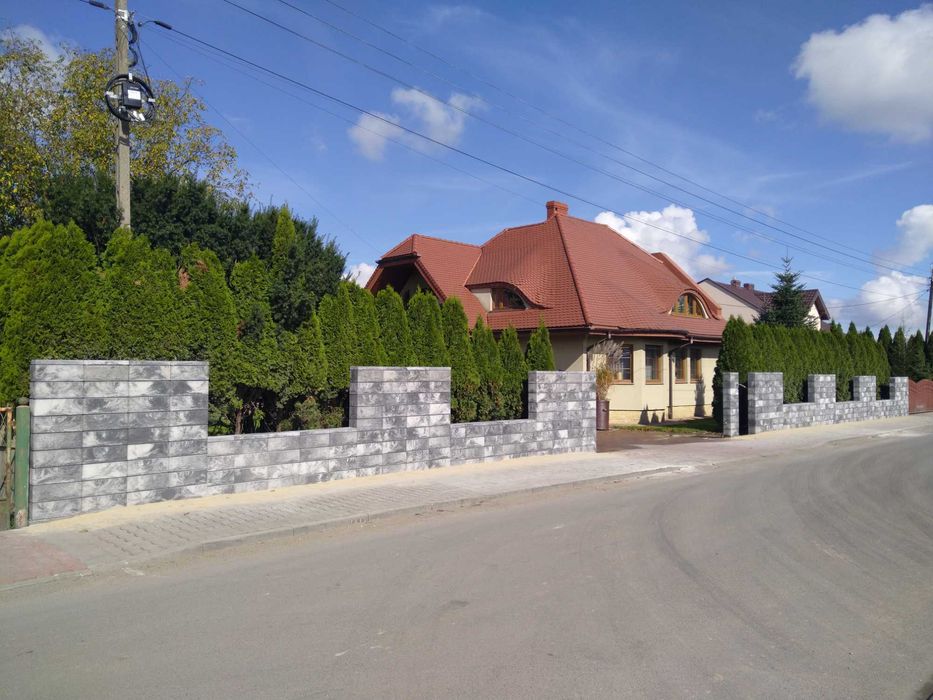Montaż ogr, gładkich ,łupanych,panel, beton architektoniczny, bloczki,