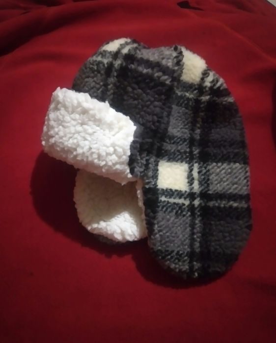 Дитяча зимова шапка-ушанка на хутрі, 3–6 років, клітинка