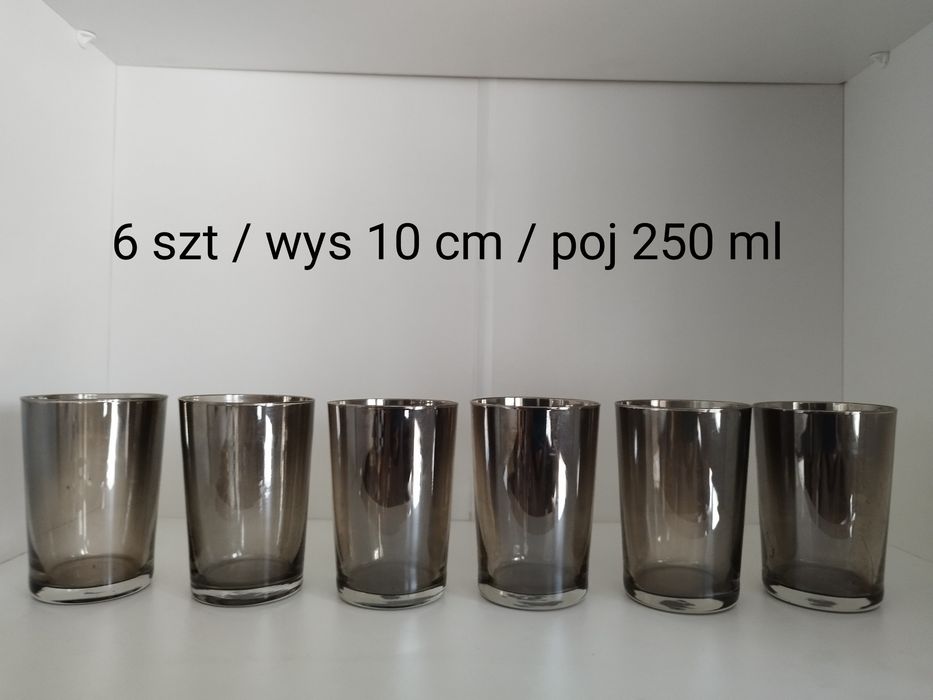 Szkło platynowe PRL / Zestaw "B" /Szklanki, kieliszki - 34 elem