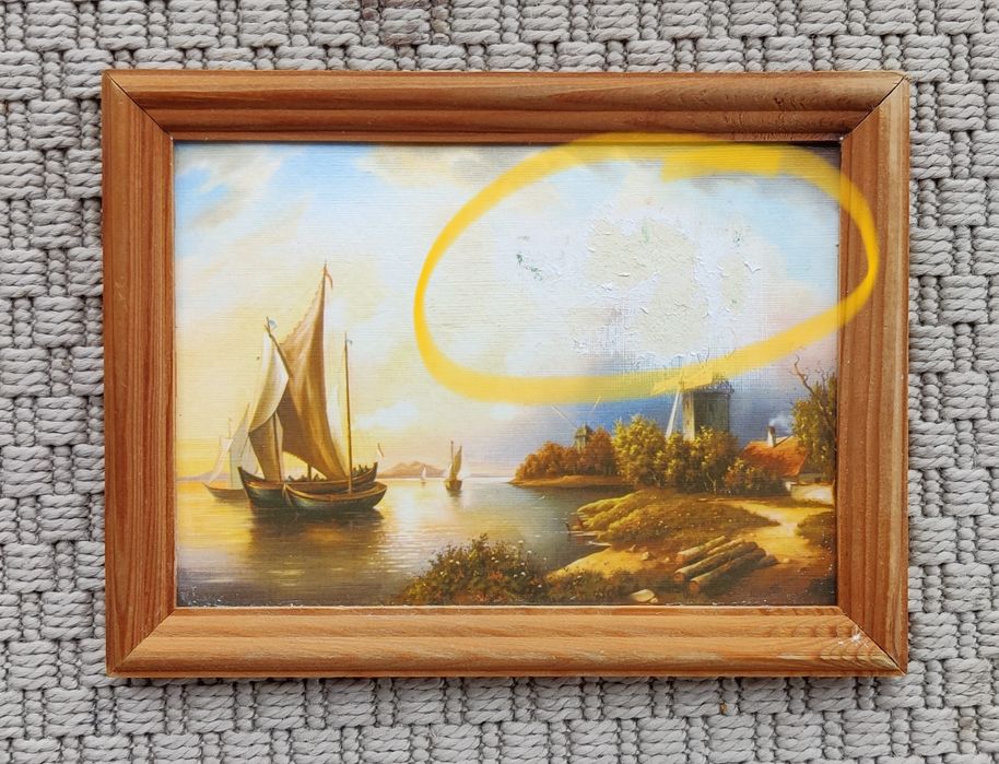 Zestaw obrazków Drewniane ramki 15x20 malowidła obrazki irys i morze