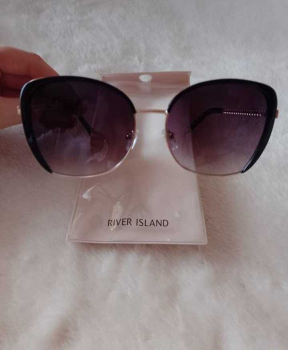 RIVER ISLAND/ Ekskluzywne okulary przeciwsłoneczne, kocie oczy, NOWE