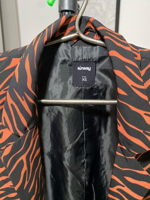 Brązowa marynarka zebra, XS, Sinsay