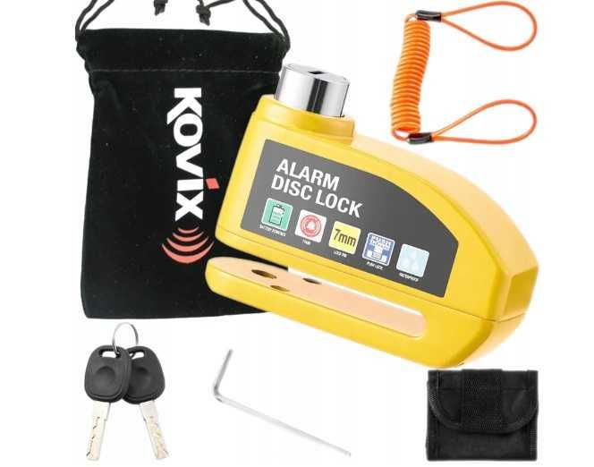 Blokada Tarczy Hamulcowej z Alarmem Disc Lock Głośna Mocna Rower motocykl S410