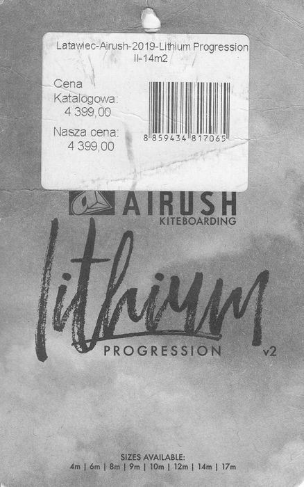 Latawiec kite Airush Lithium Progression 14m 2019
