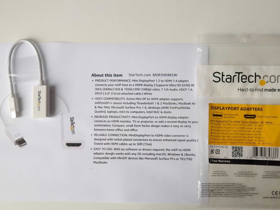 кабель Mini DisplayPort to HDMI Thunderbolt 1/2 iOS.Windows.Linux