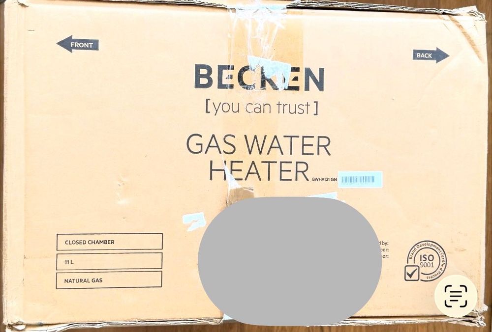 Esquentador Becken (11 L - estanque/ventilado - gás natural)- novo, 3 anos de garantia