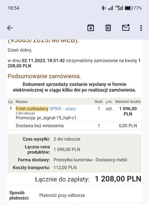 Fotel z funkcją spania