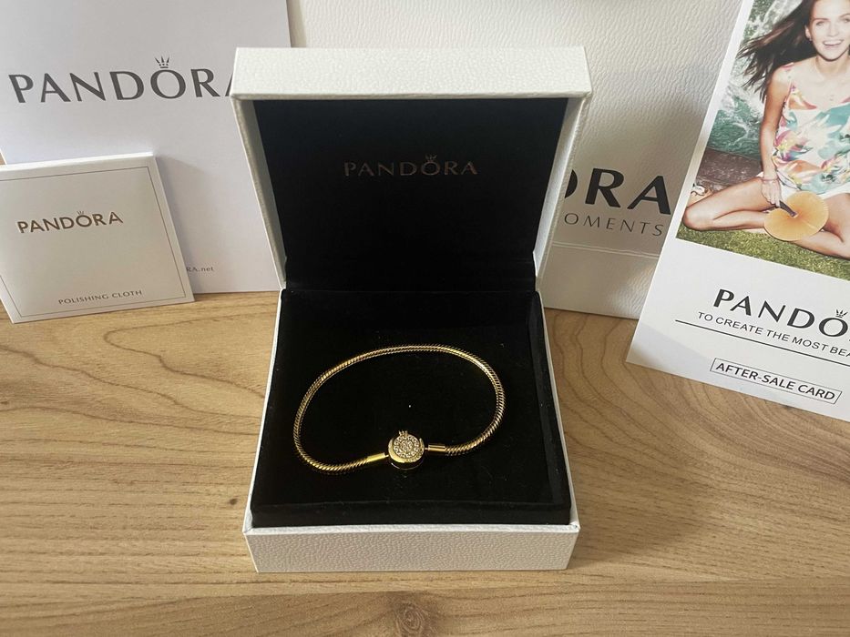 Bransoletka Pandora 18 cm srebrna nowa 2 charmsyGRATIS pudełko Pandora