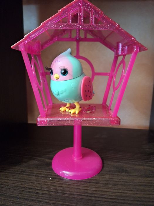 Пташка в клітці видає звуки пташки