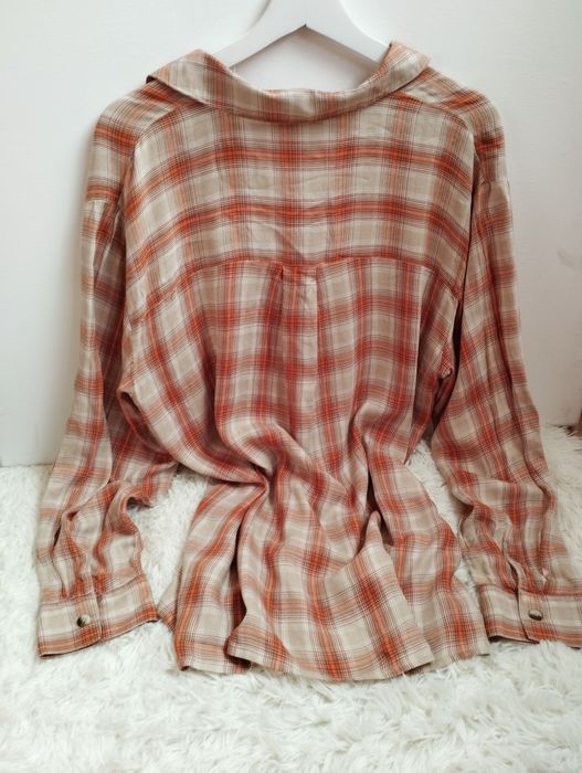 Ruda koszula damska w kratę, 100% wiskoza, George, rozmiar 42