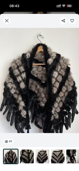 Futro naturalne narzutka norki