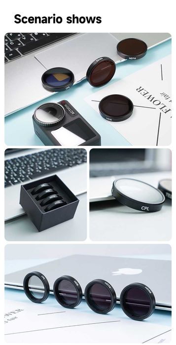 Zestaw filtrów TELESIN do obiektywu kamery DJI OSMO Action 3 4 5 PRO