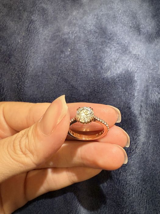 Anel de noivado SVAROVSKI cocktail Stilla rosa dourado (tam 50)