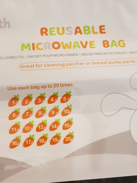 Saco esterilizador reutilizável para microondas