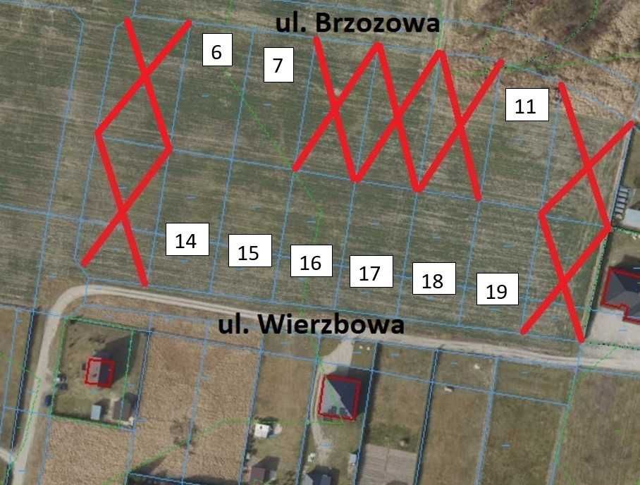 Działka budowlana 1077 - 1189 m²  Poddębice ul. Wierzbowa i Brzozowa - Widok 4