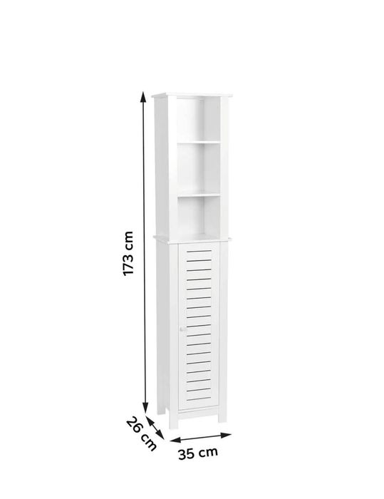 Móvel Alto WC SANTORIN Branco em MDF – Arrumação de Casa de Banho