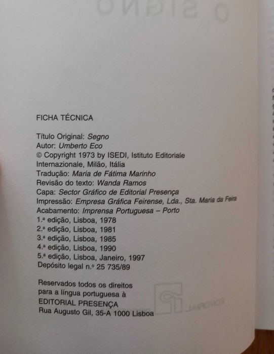 O Signo - Umberto Eco.